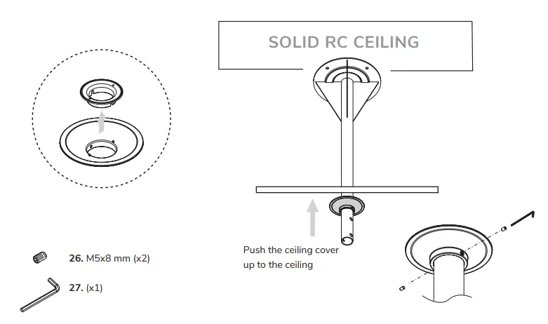 Neomounts FPMA-HAC100 Medical Ceiling Mount Instruction Manual - Install the ceiling cover