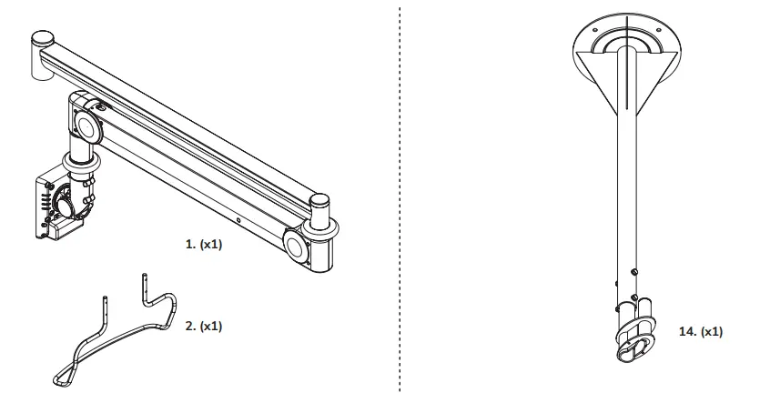 Neomounts FPMA-HAC100 Medical Ceiling Mount Instruction Manual - PARTS