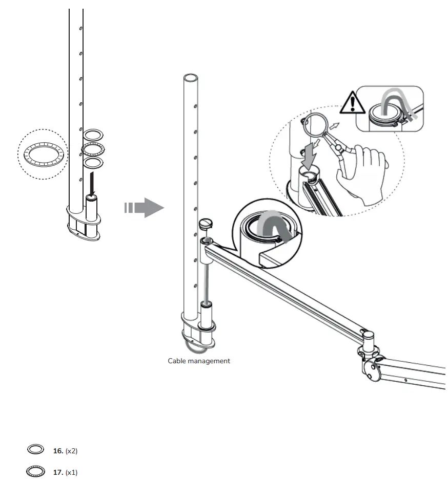 Neomounts FPMA-HAC100 Medical Ceiling Mount Instruction Manual - Place the bearings onto the spindle