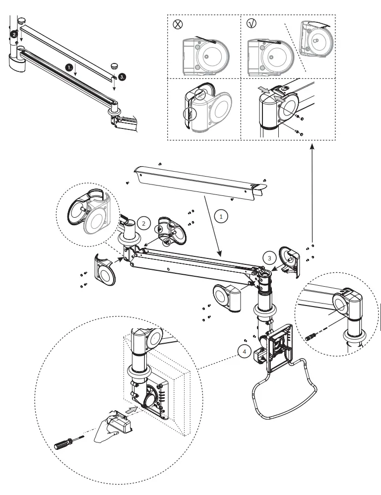 Neomounts FPMA-HAC100 Medical Ceiling Mount Instruction Manual - REPLACEMENT OF THE ARM COVERS