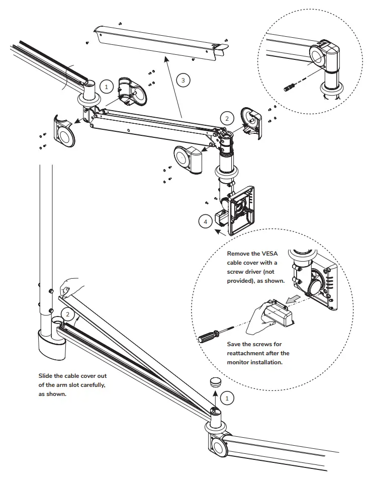 Neomounts FPMA-HAC100 Medical Ceiling Mount Instruction Manual - Remove the cable cover