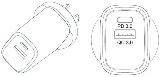 anko 43105052 30W USB-C PD Dual Wall Charger - USB