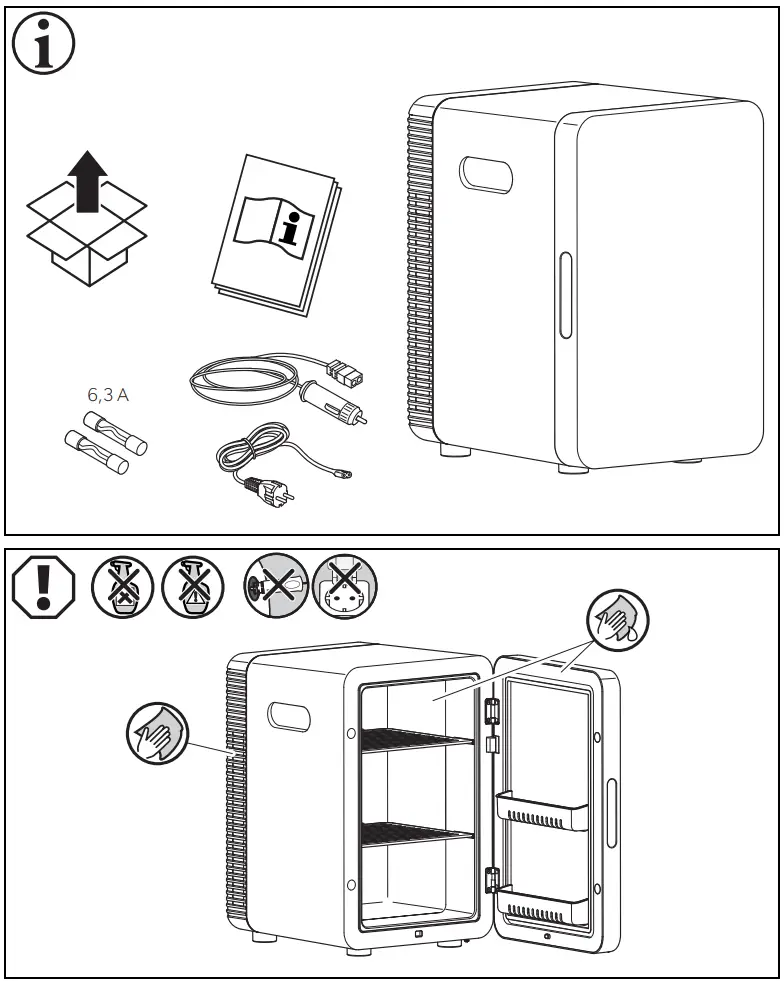 Coca-Cola MBF20 Classic & Fresh Mini Fridge Instruction Manual - What's in the box