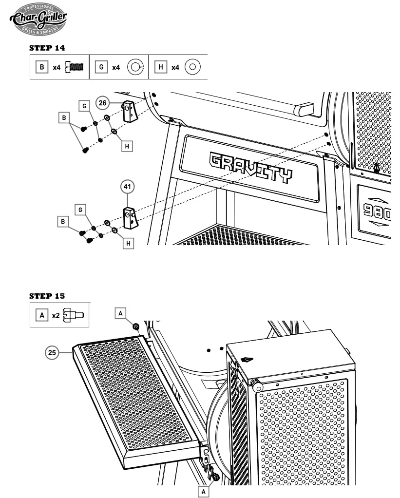 Char Griller Gravity Fed 980 Charcoal Grill - fig 3