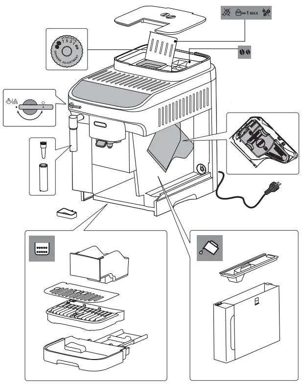 DeLonghi-ECAM29X.2Y-Magnifica-Evo-Automatic-Coffee-Maker-fig-1