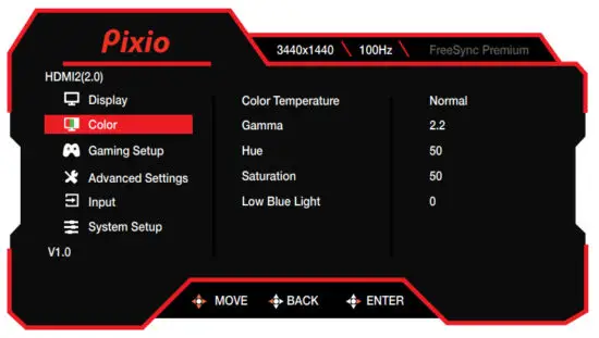 Pixio PXC348C 34 Inch UWQHD VA 144Hz Gaming Monitor - Color