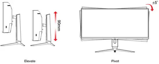 Pixio PXC348C 34 Inch UWQHD VA 144Hz Gaming Monitor - Dimension & Weight 1