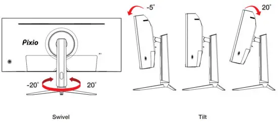Pixio PXC348C 34 Inch UWQHD VA 144Hz Gaming Monitor - Dimension & Weight 2