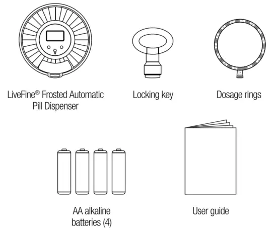 LIVE FINE LVFRAPD5W Automatic Pill Dispenser with Frosted Lid - Fig