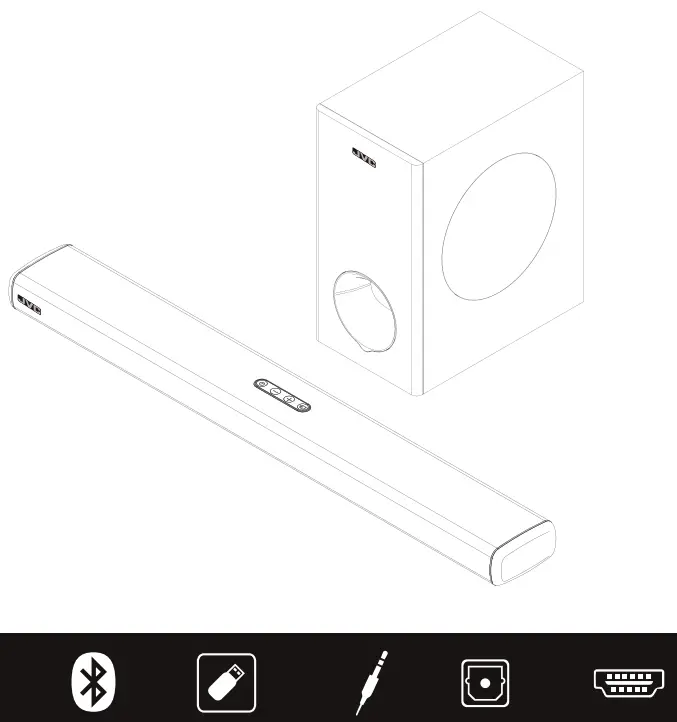 JVC TH S430B Audio Home Theater System 2.1 CH Soundbar With Wireless Subwoofer