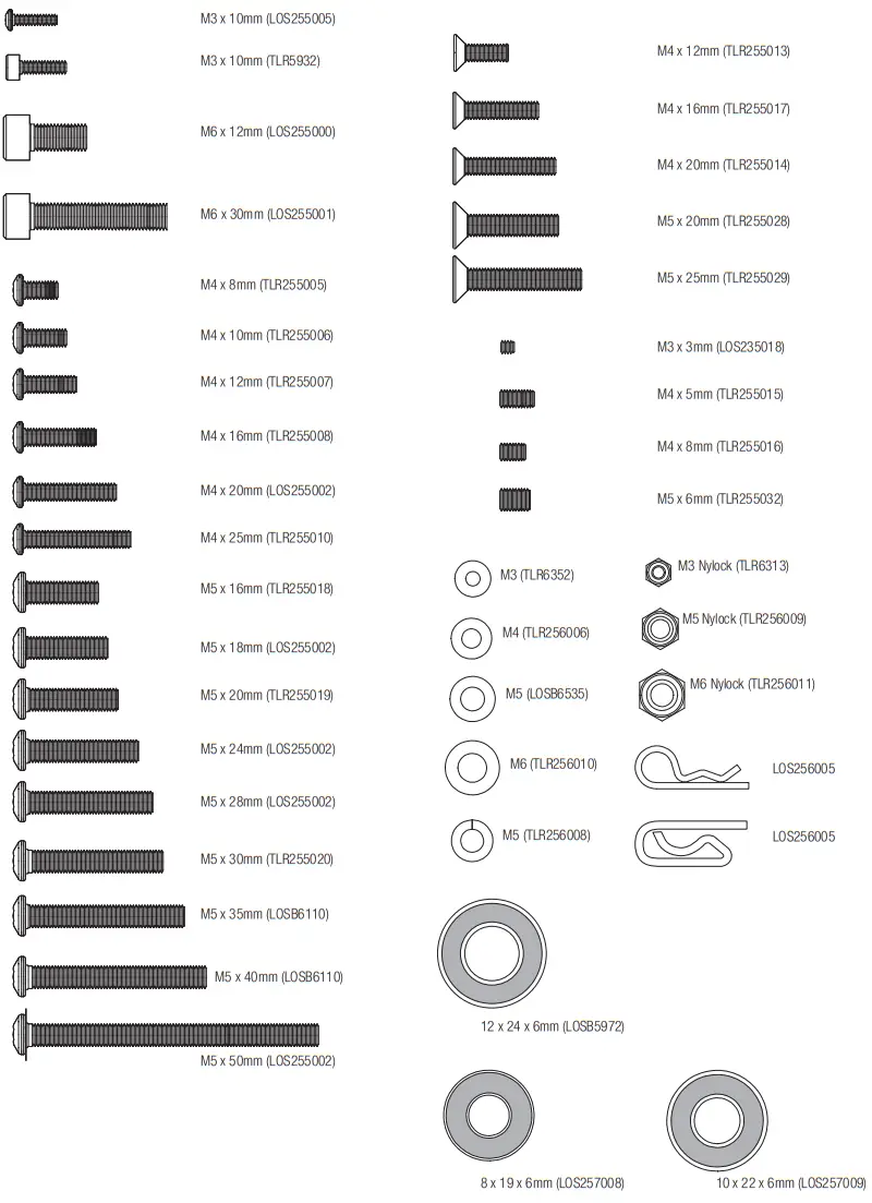 Losi LOS05008T1 Icon Body Desert Buggy - HARDWARE
