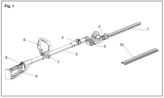 YARD FORCE 20V Cordless Pole Hedge Trimmer - Fig. 1