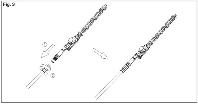 YARD FORCE 20V Cordless Pole Hedge Trimmer - Fig. 3