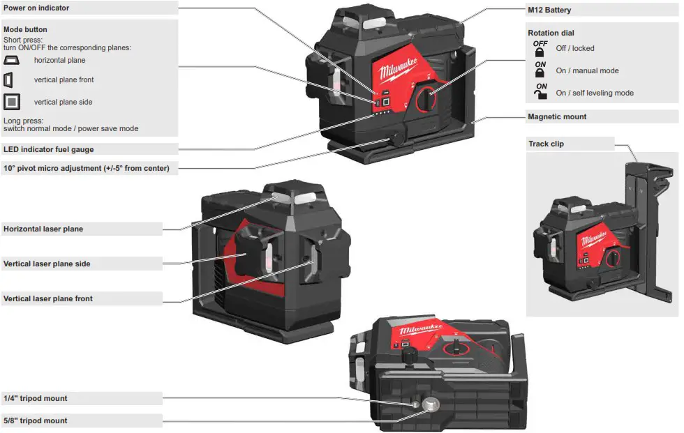 Milwaukee M12 3PL Plane Laser kit - Overview
