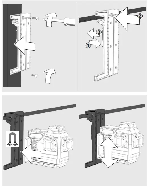 Milwaukee M12 3PL Plane Laser kit - TRACK CLIP