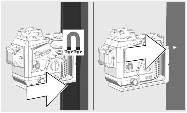Milwaukee M12 3PL Plane Laser kit - WALL MOUNT AND GREEN TARGET PLATE 1