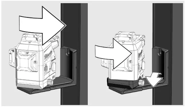 Milwaukee M12 3PL Plane Laser kit - WALL MOUNT AND GREEN TARGET PLATE 2
