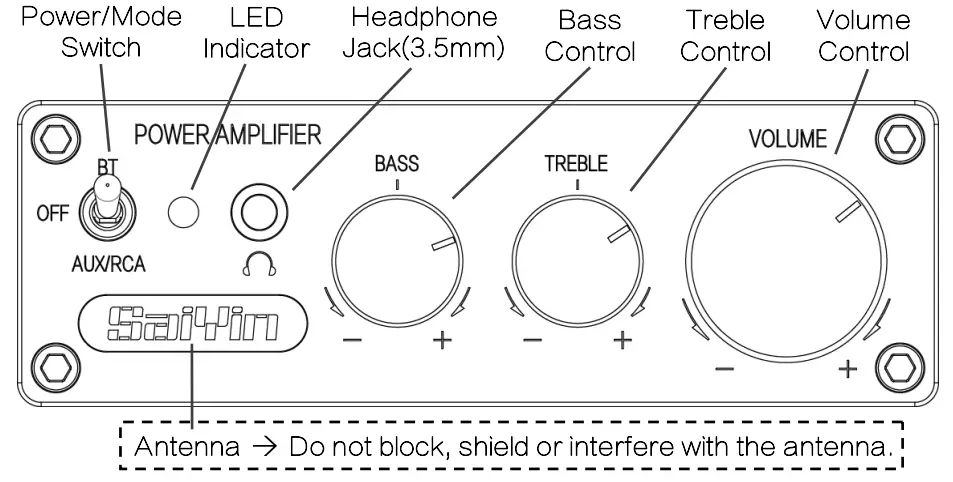Sine Audio PA300 Power Amplifier - Treble Contro