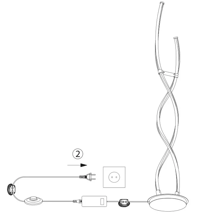 Paul Neuhaus 439-55 Q-MALINA 2 Light Brushed Chrome Smart LED Floor Lamp - Elektrischer Anschluss, electrical connection