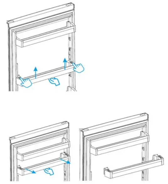 BUSH 9056158 Retroeff Combi Fridge Freezer - Adjustable Door Shelf Change