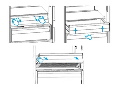 BUSH 9056158 Retroeff Combi Fridge Freezer - Basket Chiller Crisper Change