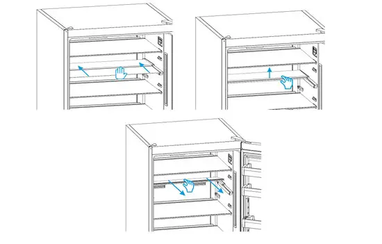 BUSH 9056158 Retroeff Combi Fridge Freezer - Foldable Glass Shelf Change