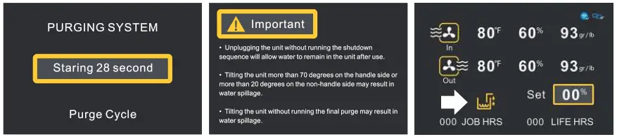 ALORAIR Storm SLGR 1250X Commercial Grade Dehumidifier - Pump working interface