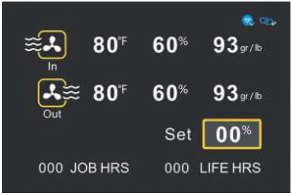 ALORAIR Storm SLGR 1250X Commercial Grade Dehumidifier - interface display