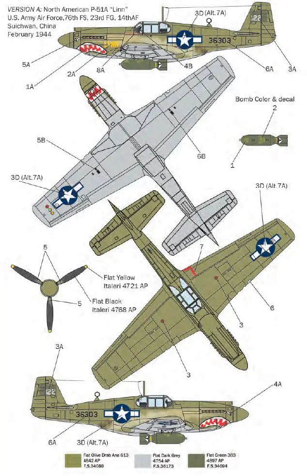 ITALERI P-51A Mustang Airplane Military Toy-12