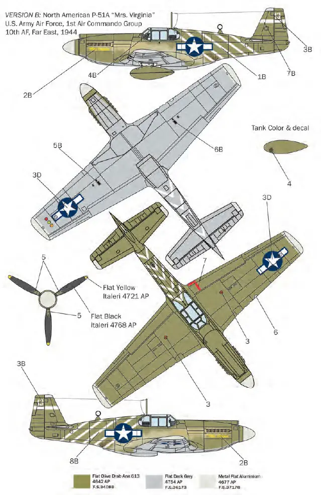 ITALERI P-51A Mustang Airplane Military Toy-13
