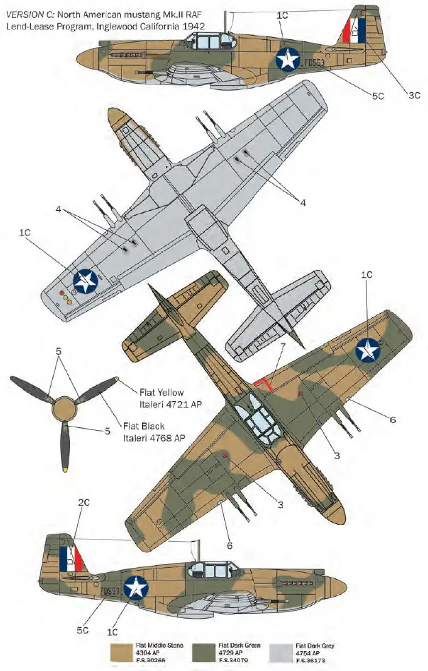 ITALERI P-51A Mustang Airplane Military Toy-14