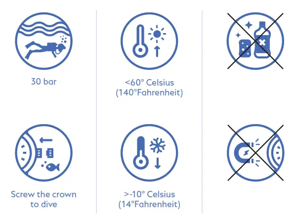 MONT BLANC 1858 Iced Sea Automatic Date Luxury Wrist Watch - Recommendations for use