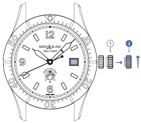 MONT BLANC 1858 Iced Sea Automatic Date Luxury Wrist Watch - Unidirectional bezel 1
