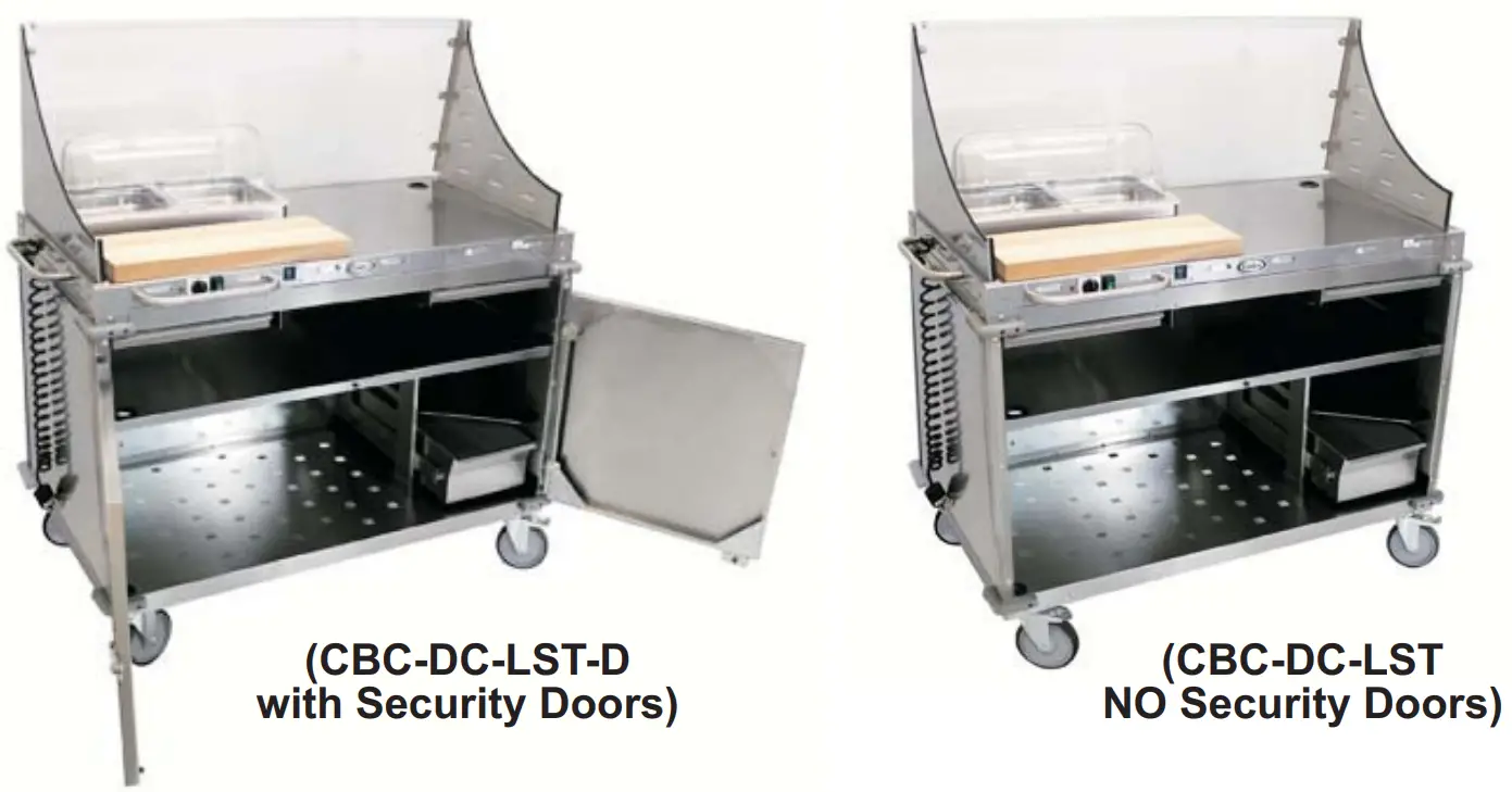 Cadco CBC-DC-L Series Large Mobile Demo or Sampling Cart