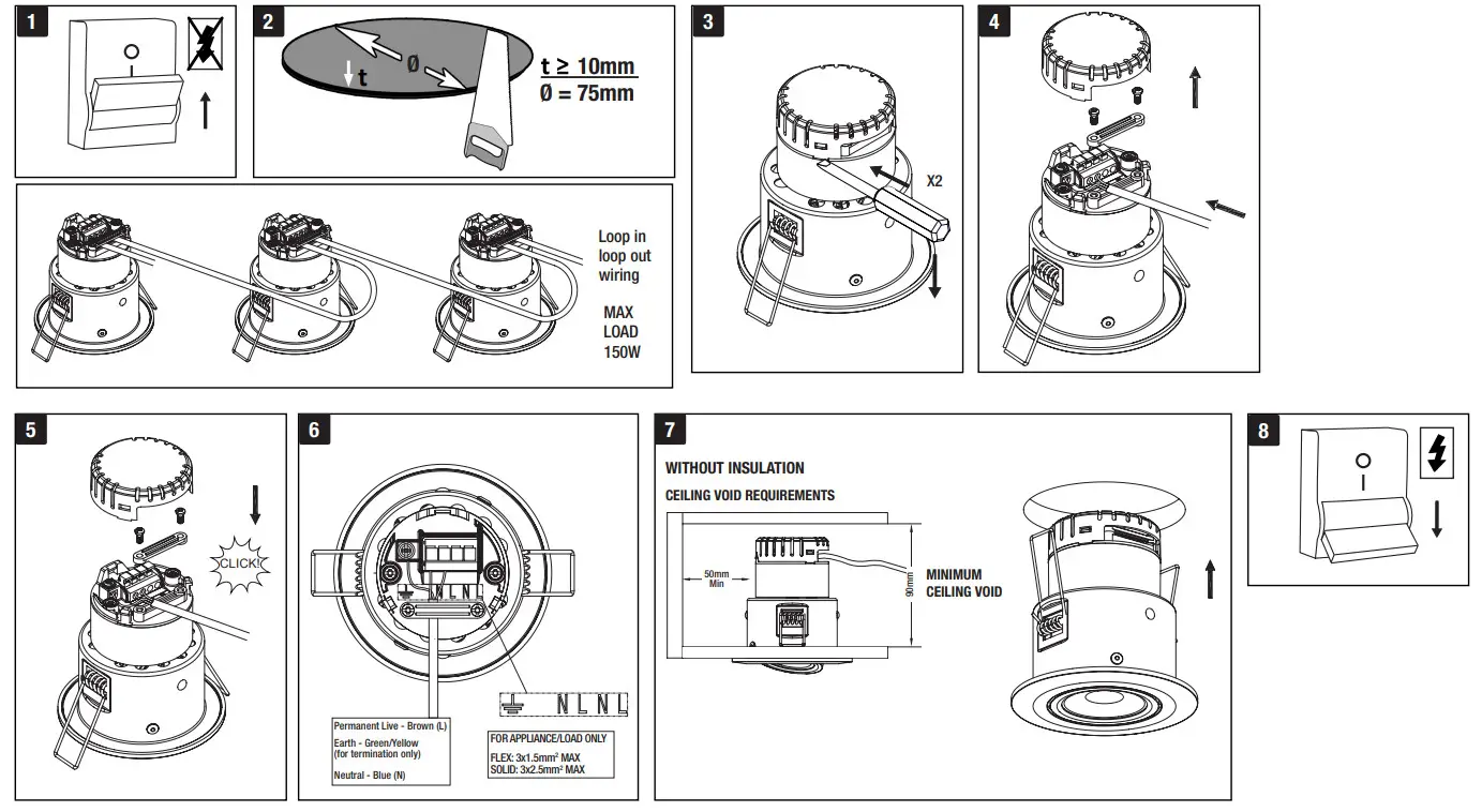 AURORA LIGHTING DE52 Fire Rated 4.5W Tilt Dimmable LED Downlight