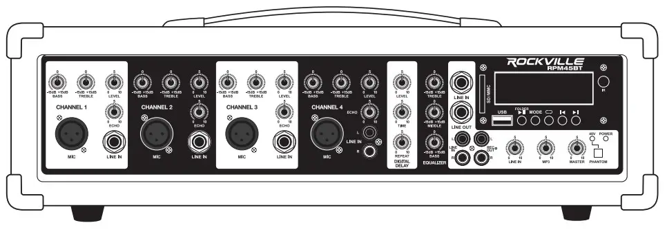 ROCKVILLE RPM45BT 4 Channel Wood Cabinet -
