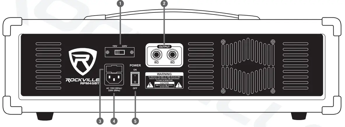 ROCKVILLE RPM45BT 4 Channel Wood Cabinet - function2