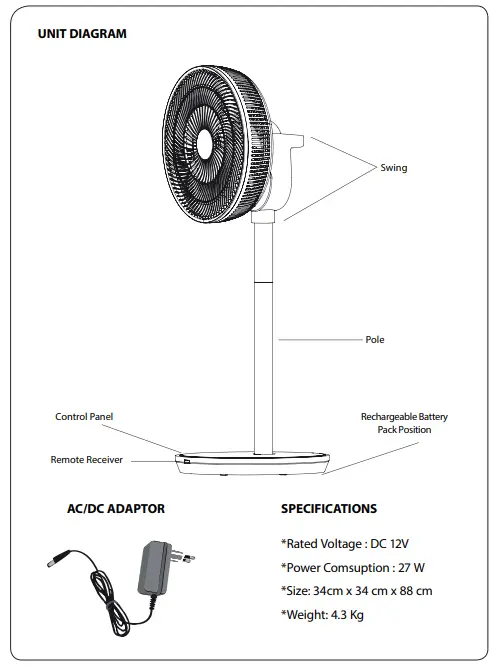 ELNUR GABARRON BELOC Cordless Air Fan-product-instructions