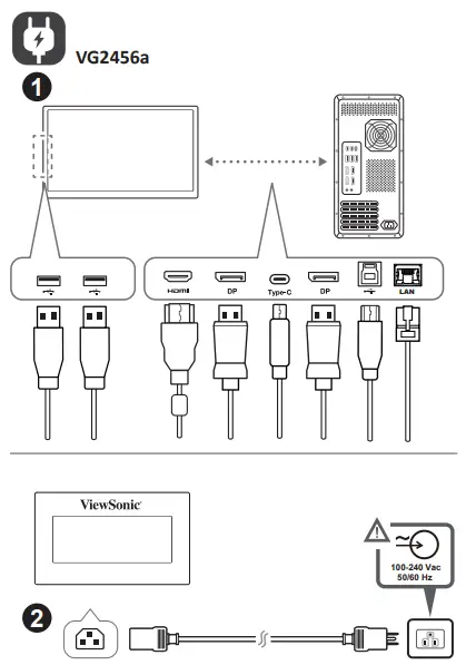 ViewSonic VG2455 24 Full HD Monitor - Fig 1