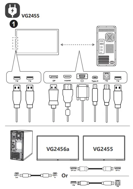 ViewSonic VG2455 24 Full HD Monitor - Fig