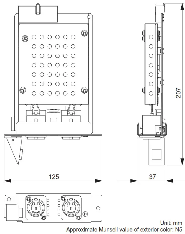 YAMAHA Audio Interface Card HY256-TL-Dimensions