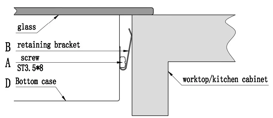 Candy CIS633SCTT Induction Build - bracket position2