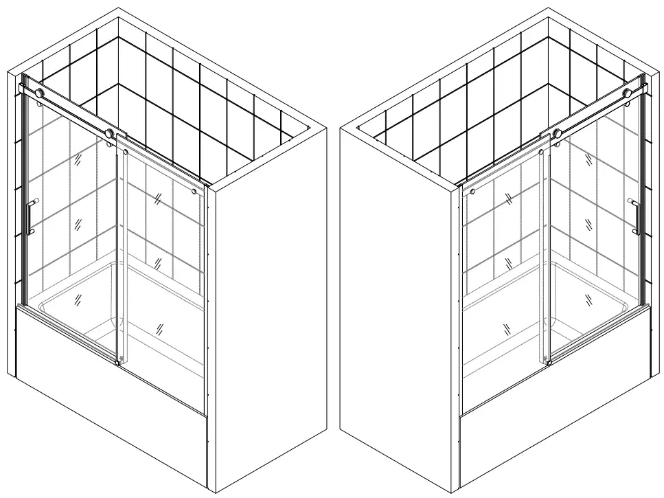 HDTK-TD-02 Sliding Frameless Tub Door
