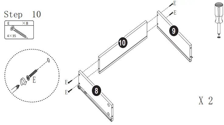 Anmytek H0053 Savannah Two Drawers Side Table - 11