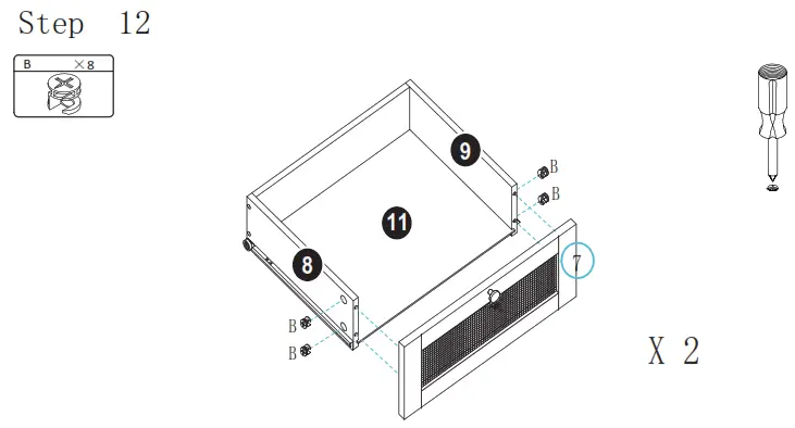 Anmytek H0053 Savannah Two Drawers Side Table - 13