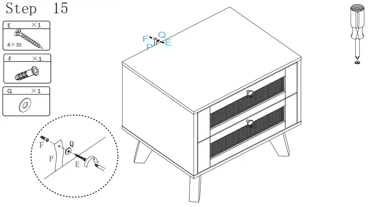 Anmytek H0053 Savannah Two Drawers Side Table - 16