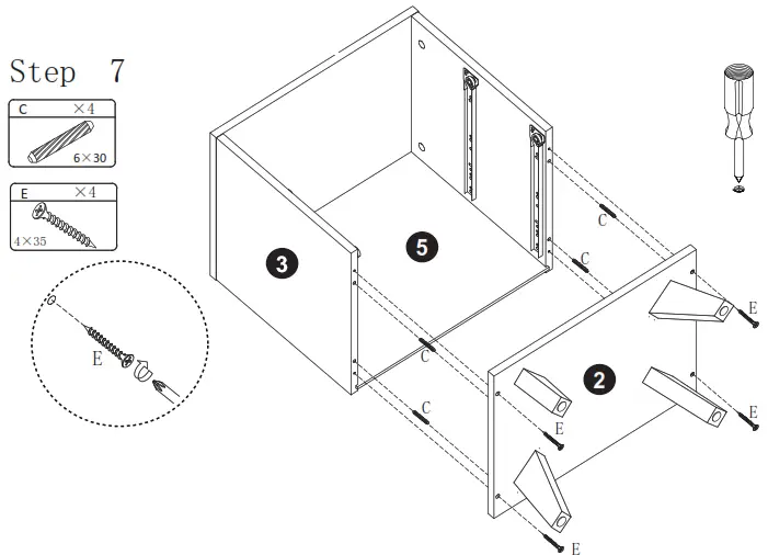Anmytek H0053 Savannah Two Drawers Side Table - 8
