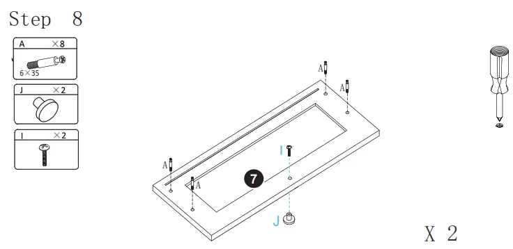 Anmytek H0053 Savannah Two Drawers Side Table - 9