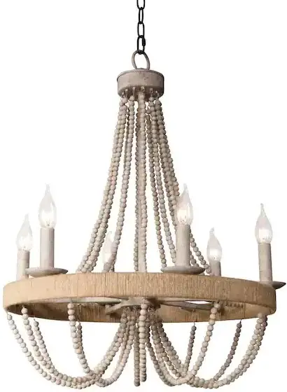 ParrotUncle BB8803-6 Chokio 6-Light Wood Bead Chandelier