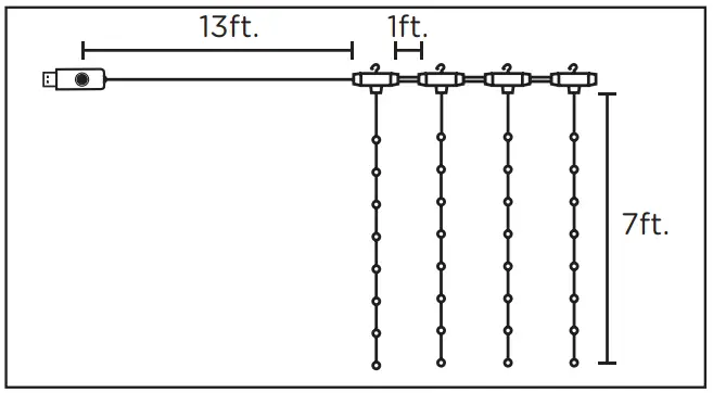 enbrighten 69278 LED WiFi Curtain Lights - POWER CORD